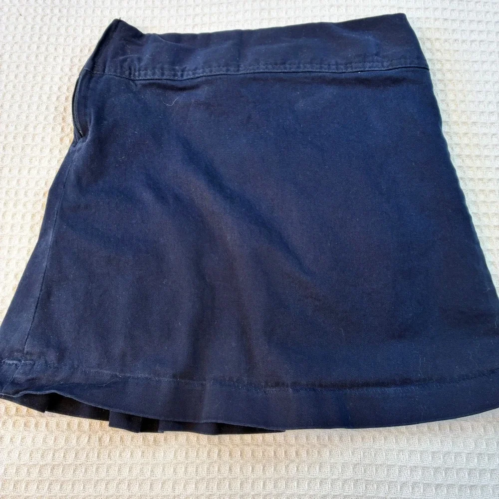 The Children's Place Girls Navy Blue Pleated Skort Size 6X/7 Cotton Blend Skirt